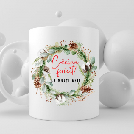 Cana personalizata cu doua fete- Cadou de Craciun pentru Nasi [1]