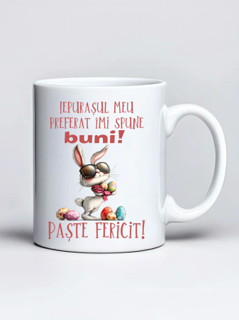 Paste - Cana personalizata de Paste - Iepurasul meu preferat imi spune buni. Paste fericit