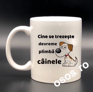 Cana Personalizata Cine Se Trezeste Dimineata Plimba Cainele