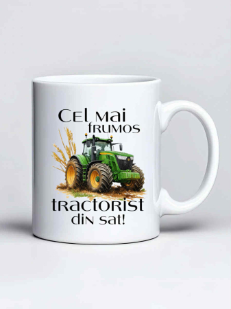 Cani cu tractoare - Cana personalizata - Cel mai frumos tractorist din sat
