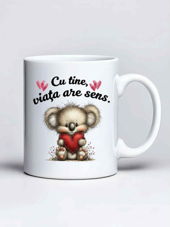 Cani pentru cuplu - Cana personalizata - Cu tine, viata are sens