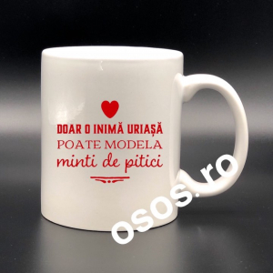 Căni personalizate - Cana personalizata - Doar o inima uriasa poate modela minti de pitici