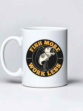 Căni personalizate - Cana pescar - Fish more, work less