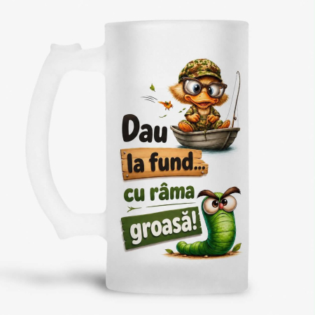 Halbe pentru pescari - Halba personalizata - Dau la fund cu rama groasa