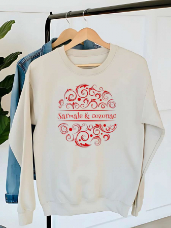 Crăciun - HANORAC DAMA OVERSIZE PERSONALIZAT - Sarmale si cozonac