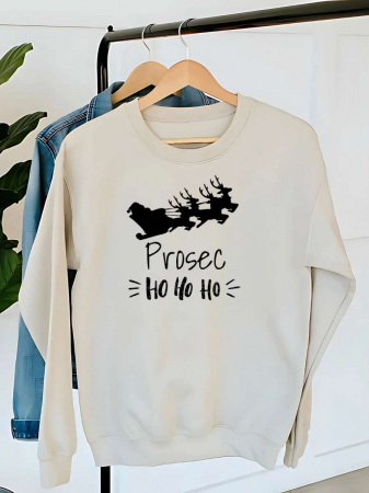 Crăciun - HANORAC DAMA OVERSIZE PERSONALIZAT - Prosec Ho Ho Ho