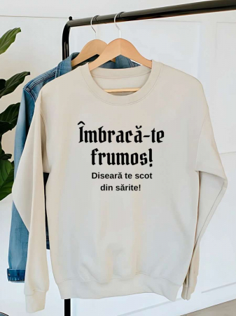Hanorace fara gluga dama - HANORAC DAMA OVERSIZE PERSONALIZAT - Imbraca-te frumos! Diseara te scot din sarite
