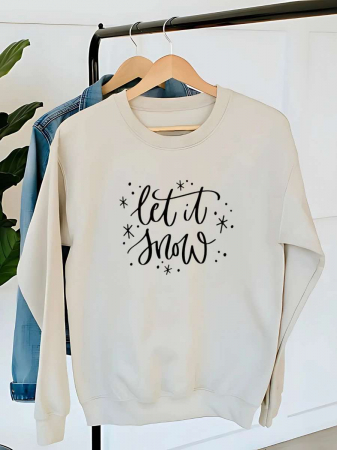 Crăciun - HANORAC DAMA OVERSIZE PERSONALIZAT - Let it snow