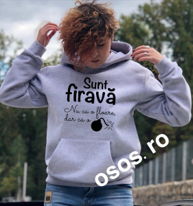 Hanorace personalizate damă - Hanorac dama - Sunt firava ca o bomba