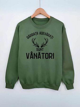 Hanorace fara gluga pentru vanatori - HANORAC FARA GLUGA BARBATESC PERSONALIZAT - Barbatii adevarati sunt vanatori