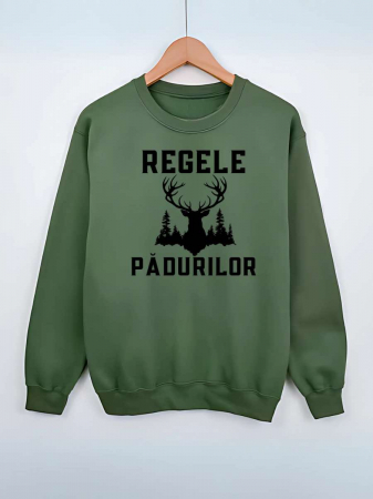 Hanorace fara gluga pentru vanatori - HANORAC FARA GLUGA BARBATESC PERSONALIZAT - Regele Padurilor