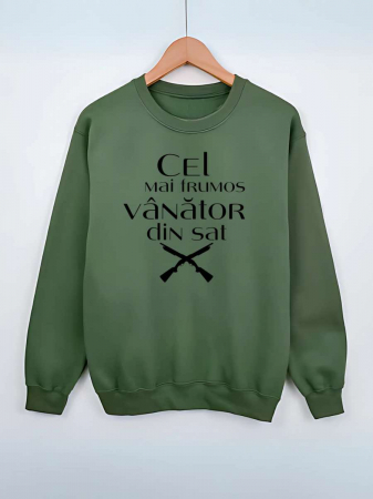 Hanorace fara gluga pentru vanatori - HANORAC FARA GLUGA BARBATESC PERSONALIZAT - Cel mai frumos vanator din sat