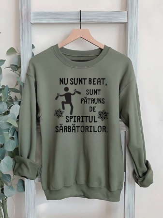 Crăciun - HANORAC FARA GLUGA BARBATESC PERSONALIZAT - Nu sunt beat, sunt patruns de spiritul sarbatorilor