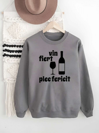 Hanorace fara gluga barbatesti - HANORAC FARA GLUGA BARBATESC PERSONALIZAT - Vin fiert plec fericit