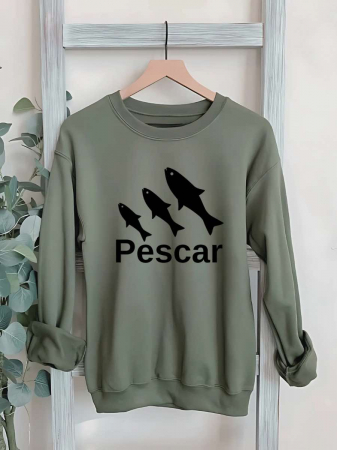 Hanorace fara gluga pentru pescari - HANORAC FARA GLUGA BARBATESC PERSONALIZAT - Pescar!