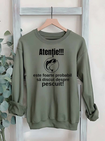 Hanorace fara gluga pentru pescari - HANORAC FARA GLUGA BARBATESC PERSONALIZAT - Atentie! Este foarte probabil sa discut despre pescuit