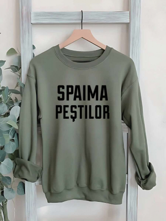 Hanorace fara gluga pentru pescari - HANORAC FARA GLUGA BARBATESC PERSONALIZAT - Spaima pestilor