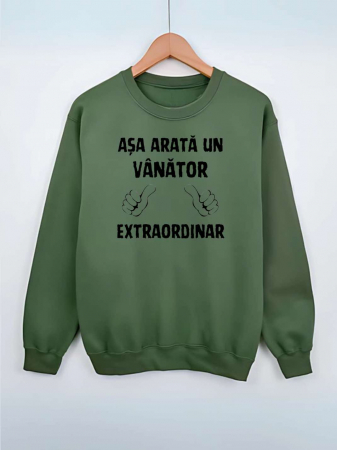 Hanorace fara gluga pentru vanatori - HANORAC FARA GLUGA BARBATESC PERSONALIZAT - Asa arata un vanator extraordinar