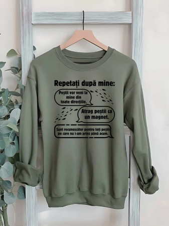 Hanorace fara gluga pentru pescari - HANORAC FARA GLUGA BARBATESC PERSONALIZAT - Repetati dupa mine