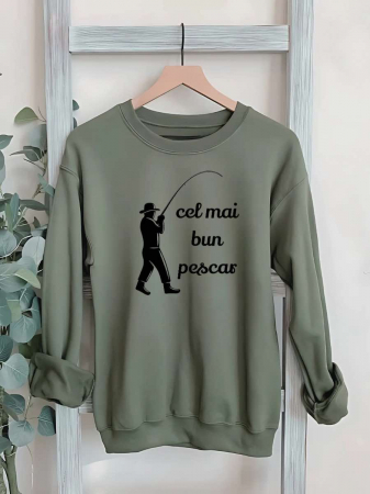 Hanorace fara gluga pentru pescari - HANORAC FARA GLUGA BARBATESC PERSONALIZAT - Cel mai bun pescar