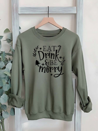 Crăciun - HANORAC FARA GLUGA BARBATESC PERSONALIZAT - Eat Drink & Be Merry