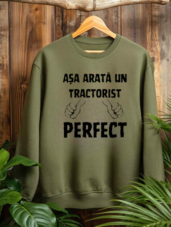 Hanorace fara gluga cu Tractoare - HANORAC FARA GLUGA BARBATESC PERSONALIZAT - Asa arata un tractorist perfect