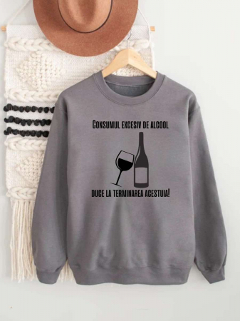 Hanorace fara gluga barbatesti - HANORAC FARA GLUGA BARBATESC PERSONALIZAT - Consumul excesiv de alcool duce la terminarea acestuia
