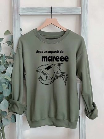 Hanorace fara gluga pentru pescari - HANORAC FARA GLUGA BARBATESC PERSONALIZAT - Avea un cap atat de mare