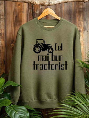 Hanorace fara gluga cu Tractoare - HANORAC FARA GLUGA BARBATESC PERSONALIZAT - Cel mai bun tractorist