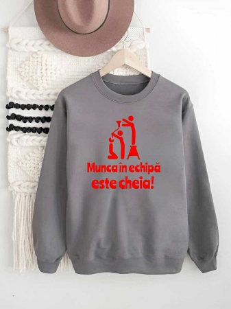 Hanorace fara gluga barbatesti - HANORAC FARA GLUGA BARBATESC PERSONALIZAT - Munca in echipa este cheia