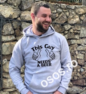Hanorace personalizate bărbaţi - Hanorac personalizat bărbătesc - This Guy Needs A Beer