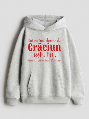 Globuri Personalizate - HANORAC PERSONALIZAT DAMA -  Tot ce imi doresc de Craciun esti tu