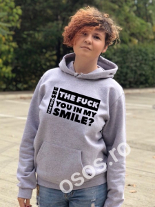Hanorace cu gluga personalizate - Hanorac personalizat damă - Can you see the fuck you in my smile