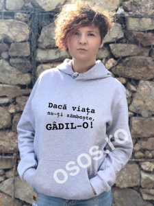 Hanorace personalizate damă - Hanorac personalizat damă - Dacă viaţa nu-ţi zâmbeşte, gâdil-o