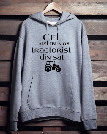 Hanorace cu Tractoare - HANORAC PERSONALIZAT PENTRU BARBATI - Cel mai frumos tractorist din sat