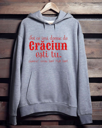 Crăciun - HANORAC PERSONALIZAT PENTRU BARBATI - Tot ce imi doresc de Craciun esti tu