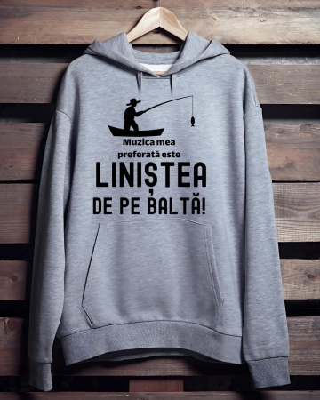 Hanorace pescari - HANORAC PERSONALIZAT PENTRU PESCARI - Muzica mea preferata este linistea de pe balta