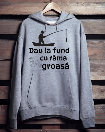 Hanorace pescari - HANORAC PERSONALIZAT PENTRU PESCARI - Dau la fund cu rama groasa