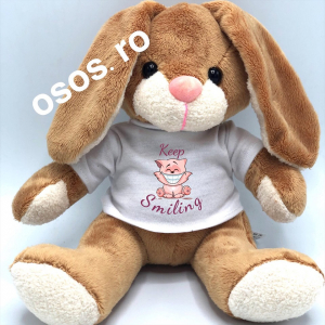 Plusuri personalizate - Iepuras - Jucarie De Plus Personalizata - Keep smiling