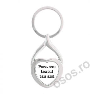 Valentine's Day - Personalizeaza Breloc Inima Metalic