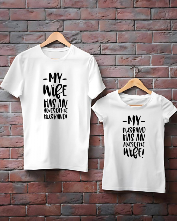 Seturi pentru cupluri - TRICOURI DE CUPLU - Awesome husband and wife
