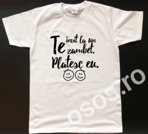 Tricouri personalizate bărbaţi - Tricou bărbătesc - Te invit la un zâmbet. Plătesc eu.