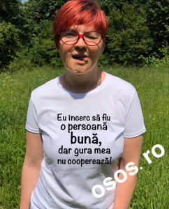Tricouri personalizate damă - Tricou dama - Eu incerc sa fiu o persoana buna, dar gura mea nu coopereaza
