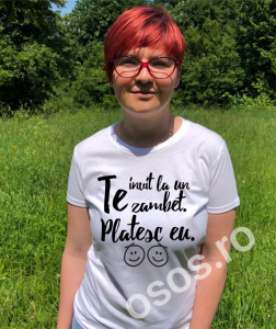 Tricouri motivationale - Tricou damă - Te invit la un zâmbet. Plătesc eu.