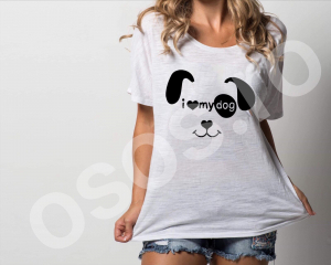 Tricouri cu catei - Tricou damă personalizat - I love my dog