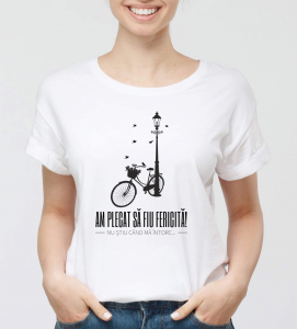 Tricouri personalizate - Tricou damă personalizat - Am plecat să fiu fericită