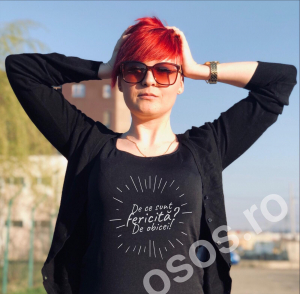 Tricouri personalizate - Tricou damă personalizat -De ce sunt fericită? De obicei!