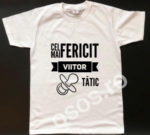 Tricouri familiste - Tricou personalizat bărbătesc - Cel mai fericit viitor tătic