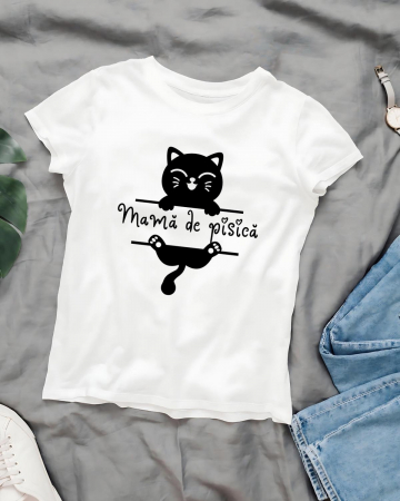 Tricouri cu pisici - TRICOU PERSONALIZAT DAMA CU PISICI - Mama de pisica