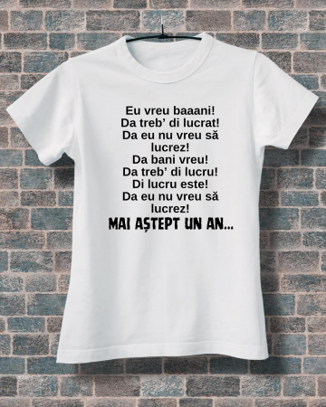 Tricouri de vacanta - TRICOU PERSONALIZAT DAMA - Eu vreu bani!